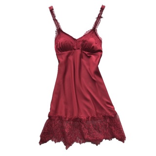Váy ngủ lụa satin phối ren cao cấp - đầm ngủ sexy phi lụa 214