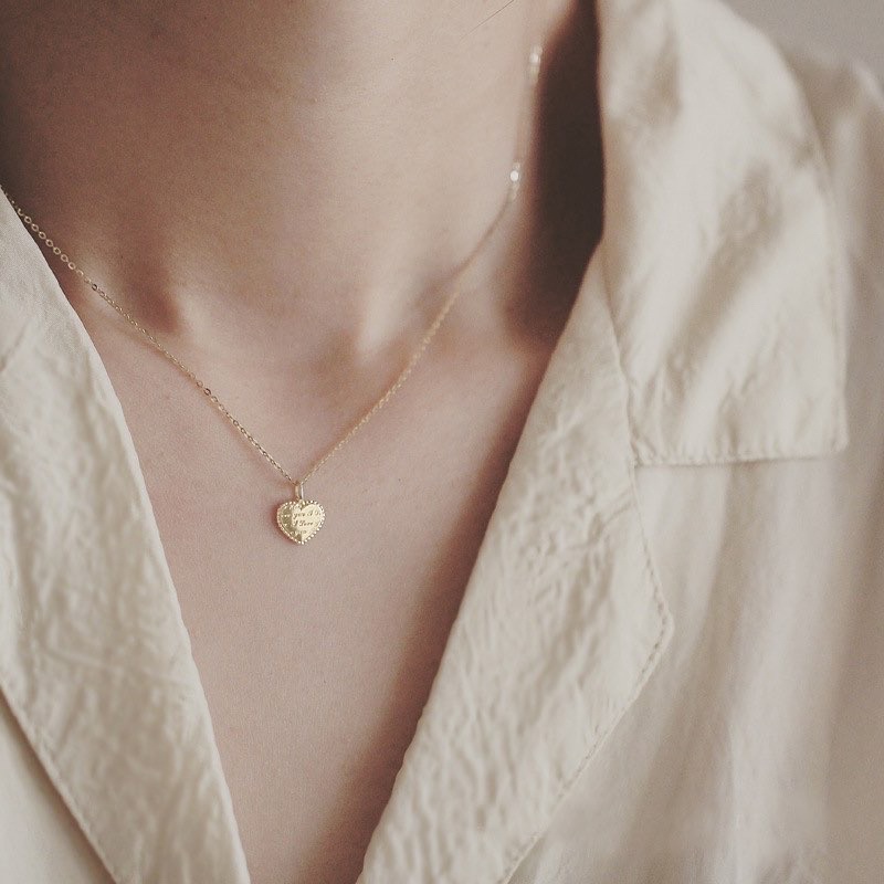 Dây chuyền Heart ghi chữ chất liệu bạc 925 mạ vàng 14k La Reine