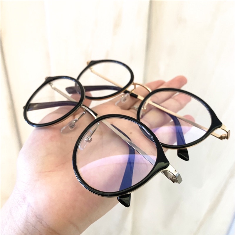 Kính Không Độ, Kính Giả Cận Tròn Kim Loại Mảnh New Arrival Jolie eyewear mã 1938 chống ánh sáng xanh, UV400