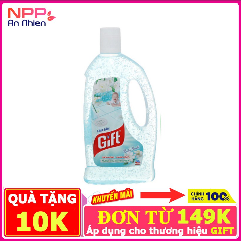 Nước lau sàn Gift Baby Smile hương hoa thiên nhiên 1L- NPP AN NHIÊN