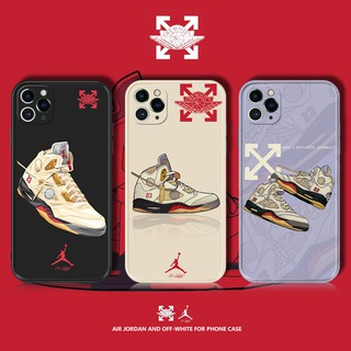 Ốp điện thoại imd in logo off-white nike air jordan cho iphone xs max x xr 7 8 plus iphone 11 12 pro max