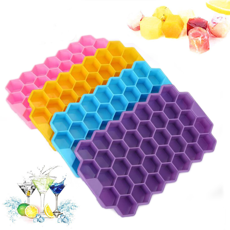 Khuôn Làm Đá/ Socola/ Pudding/ Sữa Chua Hình Tổ Ong Màu Sắc Ngẫu Nhiên Tiện Dụng Cho Tiệc Tùng/ Bar
