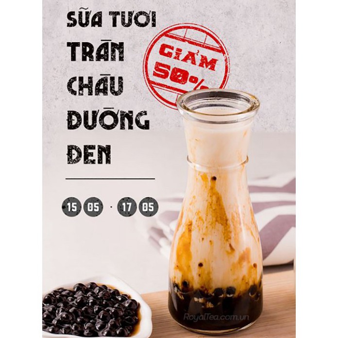 Set Sữa Tươi Trân Châu Đường Đen ( Set Lớn ) Tặng Kèm Công Thức - A Mập Vua Đồ Ăn Vặt