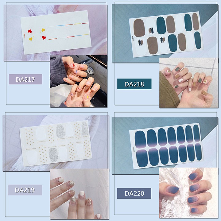 Nail Wraps Set Dán móng tay 14 miếng nhiều mẫu DA201-220