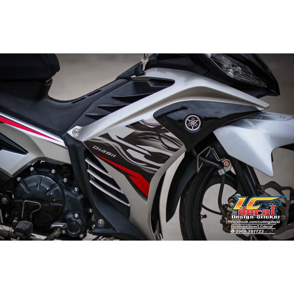Tem rời exciter 135 lc bạc đỏ đen v7