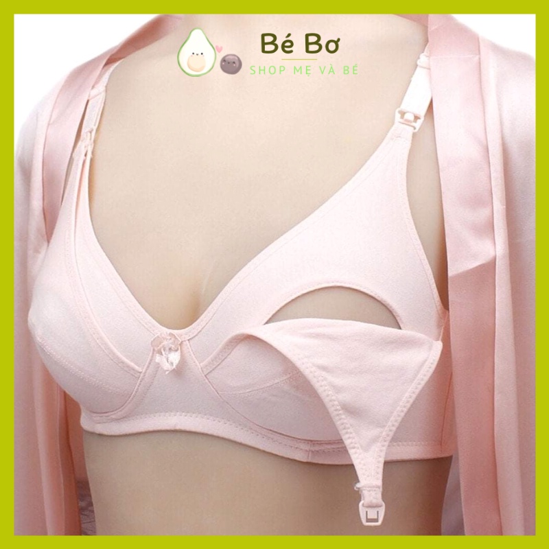 Áo ngực cho con bú không đệm lót, Áo ngực con bú mỏng mát nâng ngực chống chảy xệ Bé Bơ Store