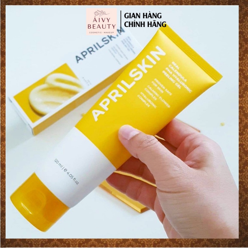 Gel Tẩy Da Chết  APRILSKIN Real Calendula PHA Hyaluronic Peeling Gel 120ml