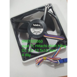 quạt tủ lạnh Hitachi chính hãng DC 12v 12.5x12.5cm 4 dây