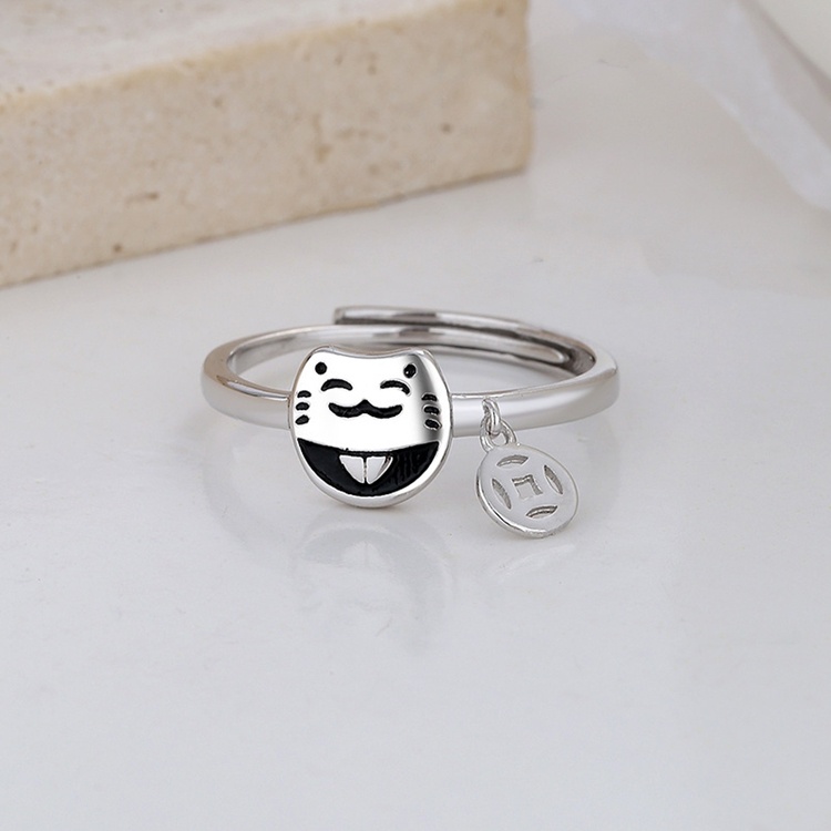 Nhẫn nữ mèo Neko may mắn, bạc Thái S925 xinh xắn - N96