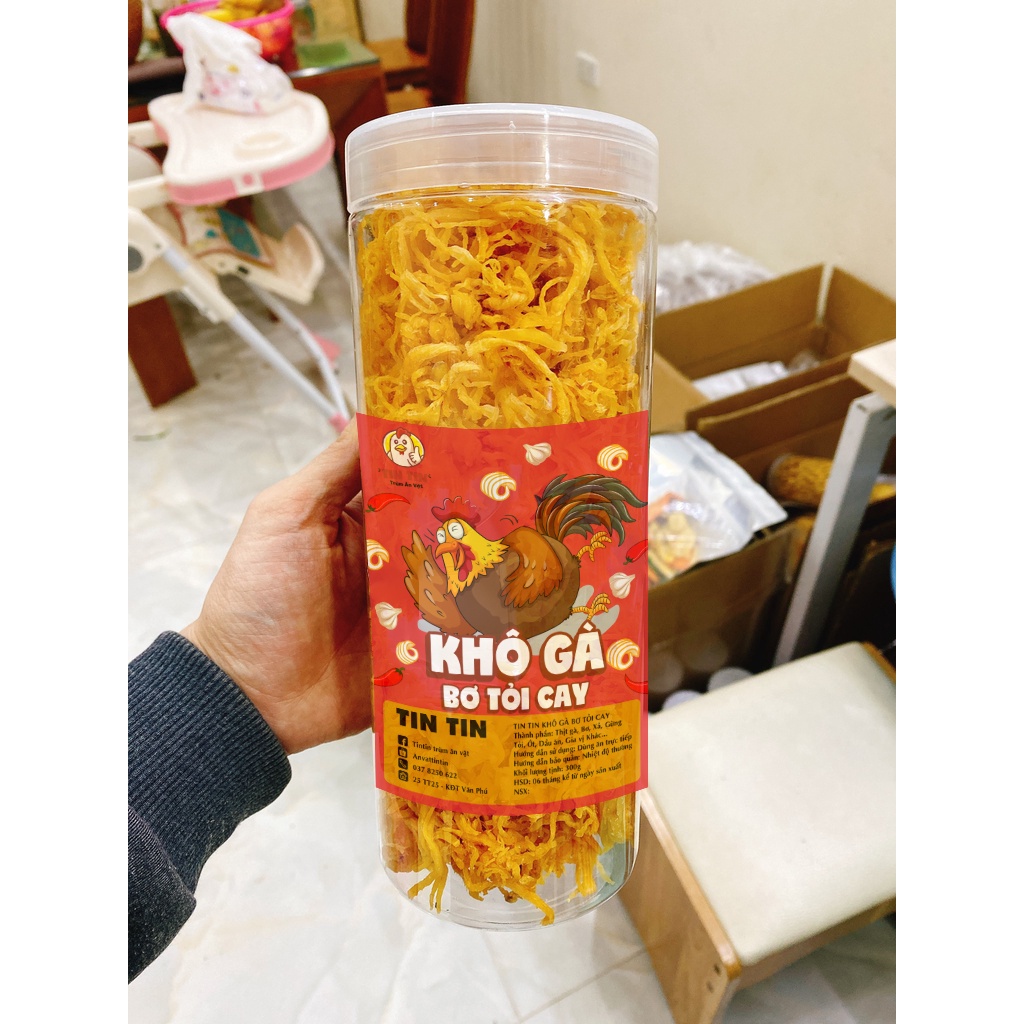 Khô gà bơ tỏi xé cay pet 300g, thịt xé sợi,gà,gà khô,gà rán,  thịt khô, đồ ăn vặt Hà Nội vừa ngon vừa rẻ | BigBuy360 - bigbuy360.vn