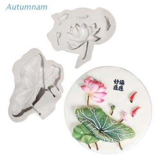 Khuôn silicon set 2 khuôn hoa lá sen cá