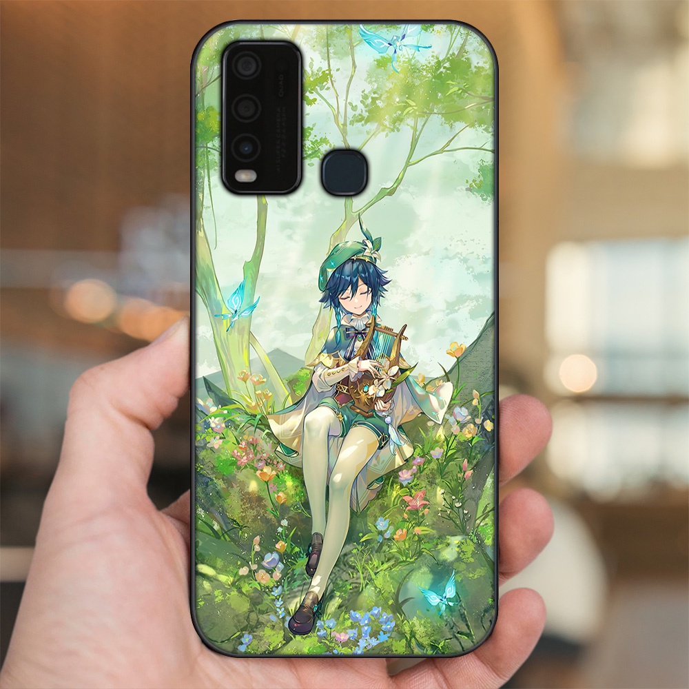 Ốp lưng Vivo Y30, Y50 viền đen in hình Venti Genshin Impact