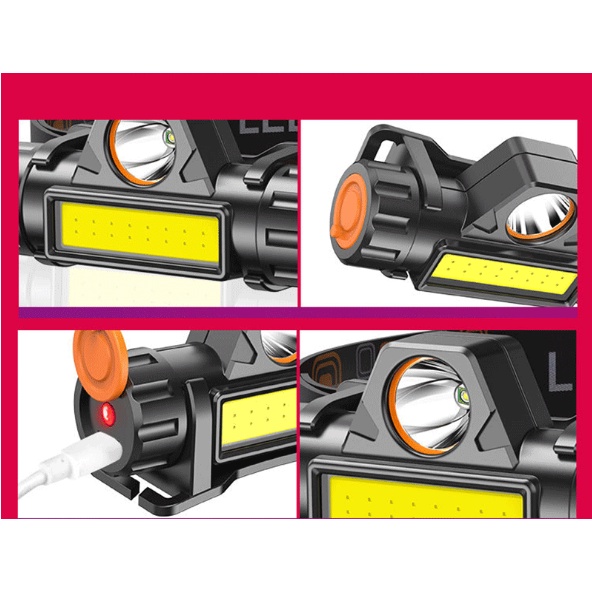 Đèn pin sạc cob led headlight 2 chế độ  đa năng  đội đầu chuyên  thám hiểm cắm trại phượt  - Đèn Thiết Bị Chiếu Sáng