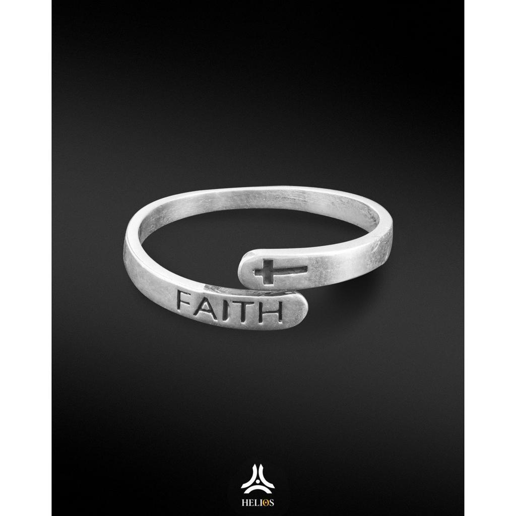 Nhẫn bạc nam, nữ HeliSilver FAITH FREESIZE Helios Original s925 NBN0175
