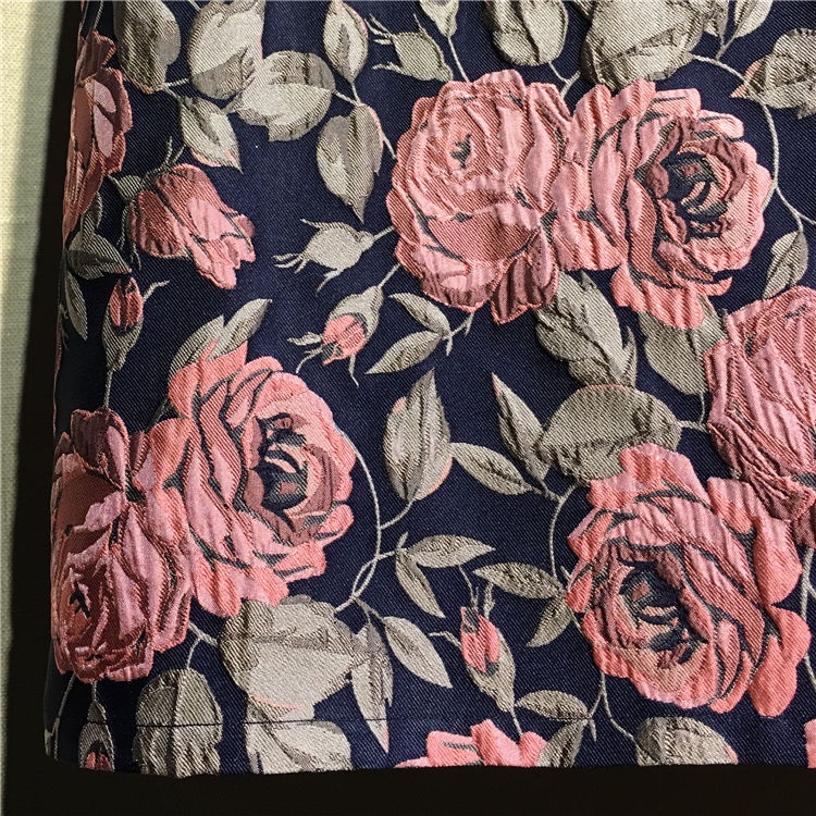 Chân Váy Chữ A Lưng Cao Dáng Ôm In Họa Tiết Hoa Hồng Phong Cách Retro Pháp Xinh Xắn