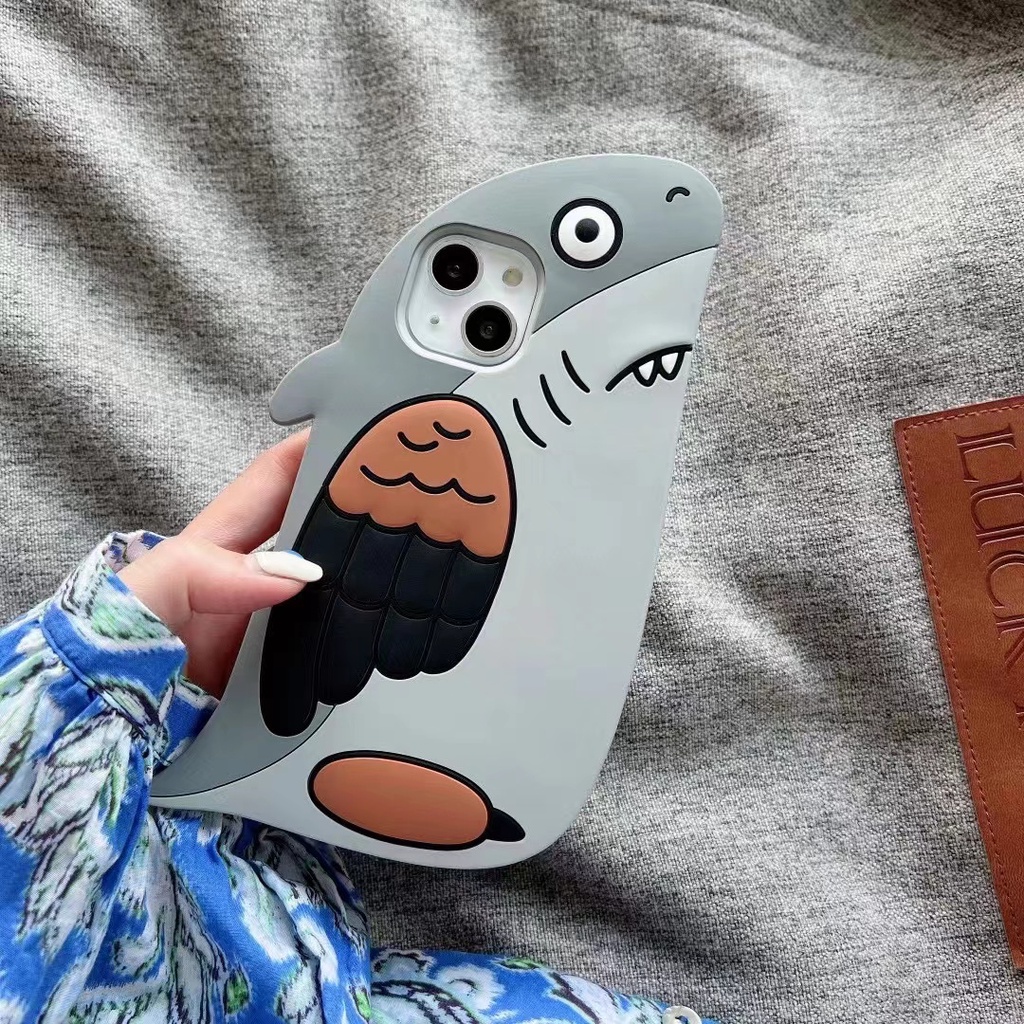 Ốp Điện Thoại Silicon Hình Cá Mập Cho iPhone X XS XR 11 11ProMax 12ProMax 12Pro 12 13 13ProMax 7 / 8 Plus