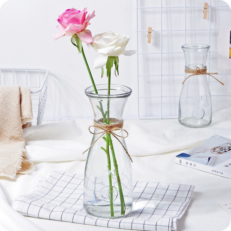 Bình bông lọ hoa - Deco phòng ngủ - Bình bông lọ hoa thủy tinh cổ eo vintage - MiuMiu Mart