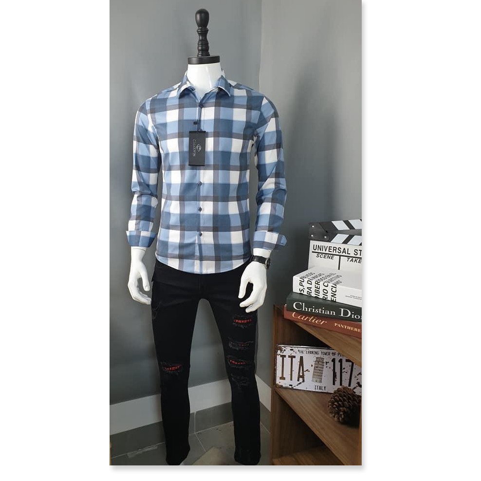 ÁO SƠ MI NAM PHỐI SỌC CARO HHP ẢNH THẬT Y HÌNH