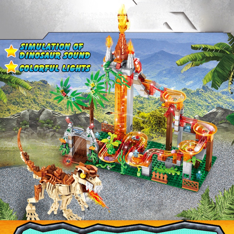 Bộ 535 mảnh đồ chơi lắp ráp SLUBAN minecraft hình ngôi nhà cây xanh phong cách Jurassic độc đáo sáng tạo