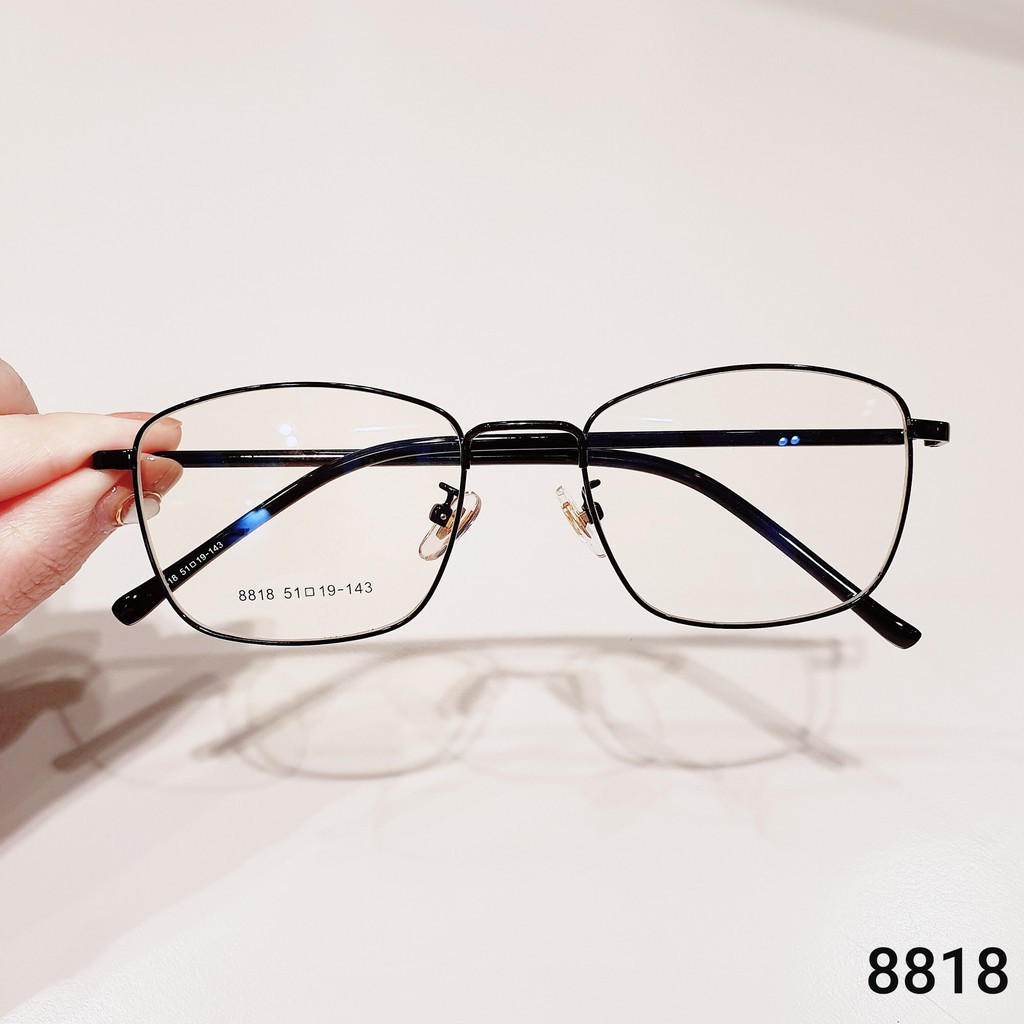 Gọng kính cận thời trang nam nữ ANNA dáng vuông chất liệu nhựa kết hợp kim loại - 8818 | BigBuy360 - bigbuy360.vn