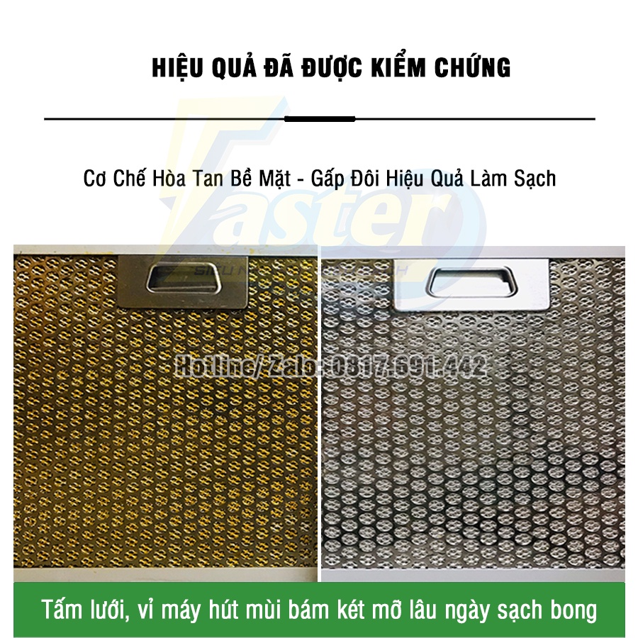 (XỊT LÀ SẠCH) Combo Chai Xịt Tẩy Dầu Mỡ Nhà Bếp, Vệ Sinh Máy Hút Mùi, Bếp Gas, Tường Bếp Faster CO Plus