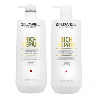 Dầu gội, dầu xả Goldwell Dualsenses Rich Repair 1000ml dành cho tóc khô xơ, hư tổn