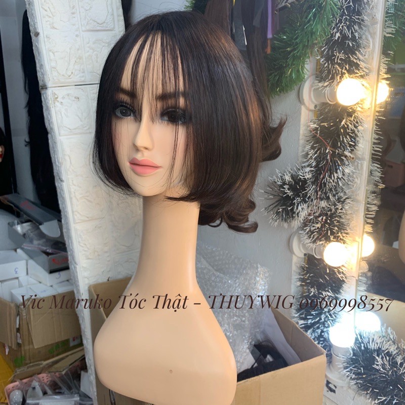 Tóc bộ Vic maruko Tóc thật 100% Uốn nhuộm được