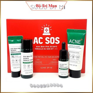 Bộ 4 món giảm mụn trong 30 ngày Some By Mi AHA-BHA-PHA 30 Days Miracle AC SOS Kit ASK4