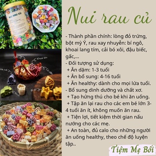 Nui rau củ ngũ sắc cho bé ăn dặm và người ăn uống healthy
