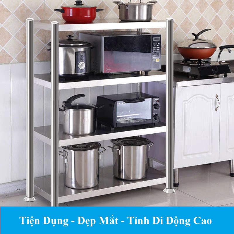 Kệ Để Đồ Nhà Bếp 3,4 Tầng Chất Liệu Inox 304 Kiểu Dáng Sang Trọng, Kệ Để Lò Vi Sóng Cao cấp