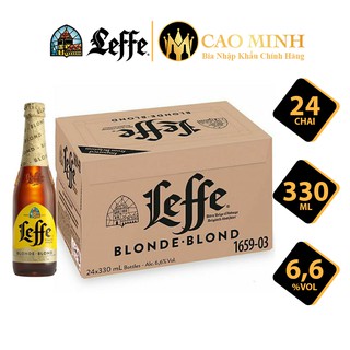 Bia Leffe Vàng 6,6% Thùng 24 Chai 330ml Nhập Khẩu Bỉ
