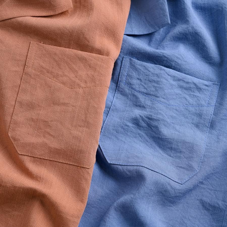 Bộ Quần Áo Đũi Nam Màu Nâu Cổ bẻ chất vải đũi thái loại dày 1 màu
