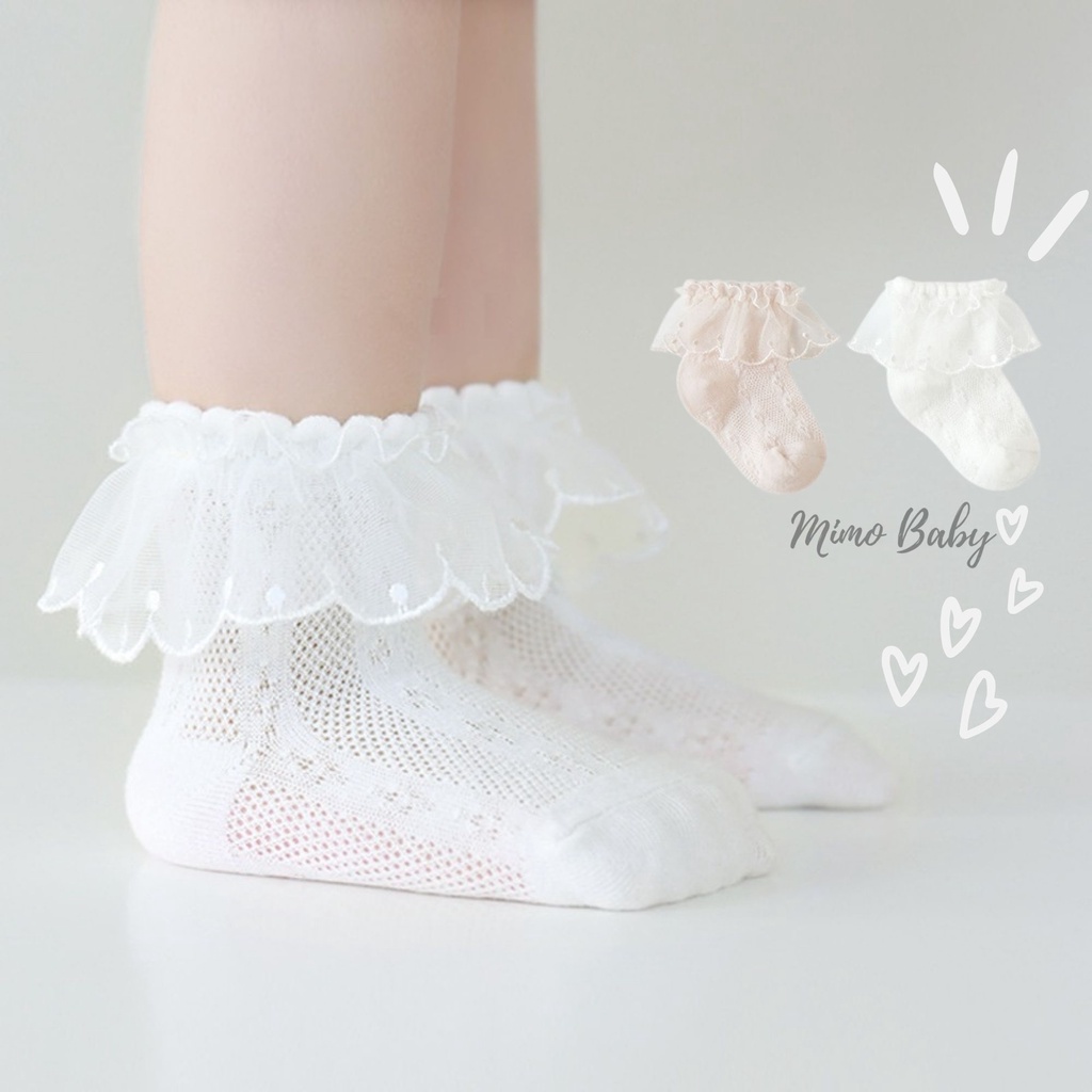 Tất vớ lưới cổ bèo Nemo baby xinh xắn tiểu thư cho bé gái Mimo baby T20