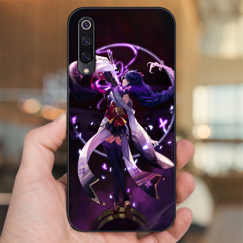 Ốp lưng Xiaomi Mi 9, Mi 9 SE viền đen in hình Raiden Shogun Genshin Impact