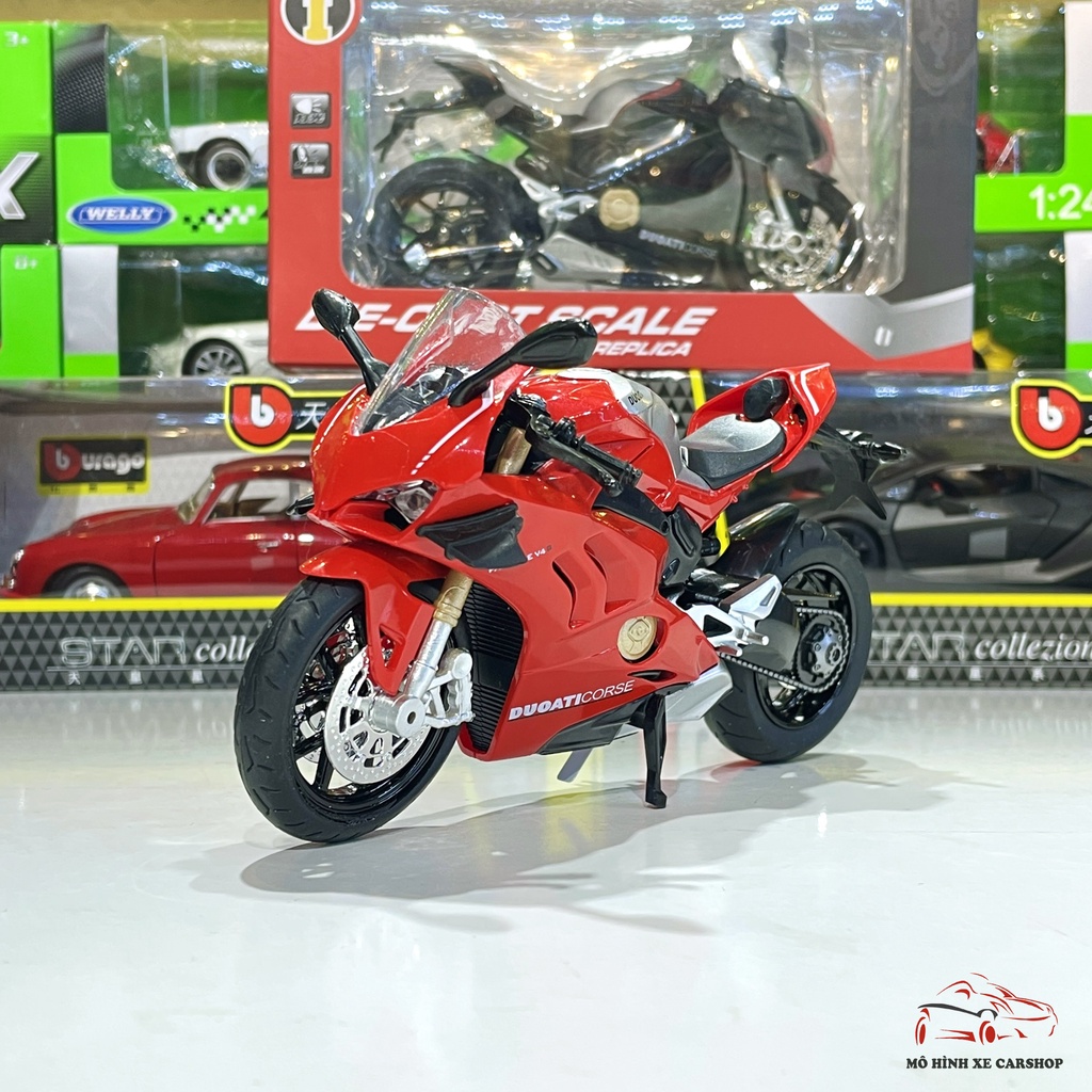 Mô hình xe Ducati V4s Corse tỉ lệ 1:12 HUAYI MODEL 2 màu