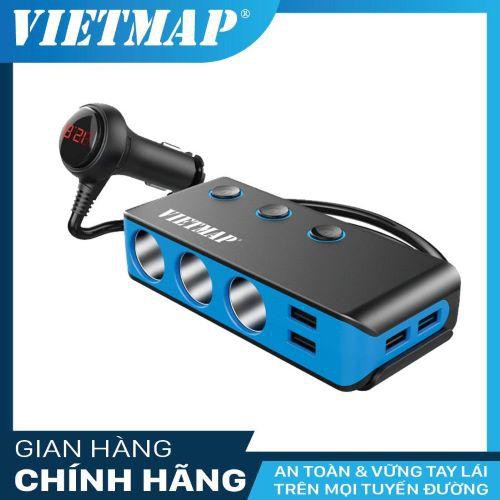 [HÀNG CHÍNH HÃNG] Bộ Chia Nguồn Ô tô An Toàn VietMap VM71 Cao Cấp – Tẩu Sạc Ô tô 3 Tẩu  4 Cổng Sạc USB - Phụ Kiện Ô Tô