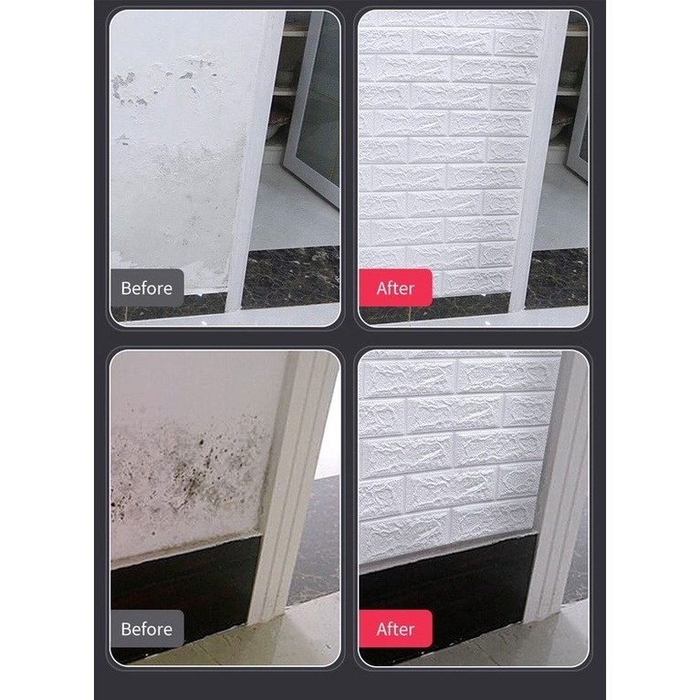 Miếng dán tường bằng xốp chống thấm nước hình viên gạch 3D độc đáo trang trí nhà cửa DIY