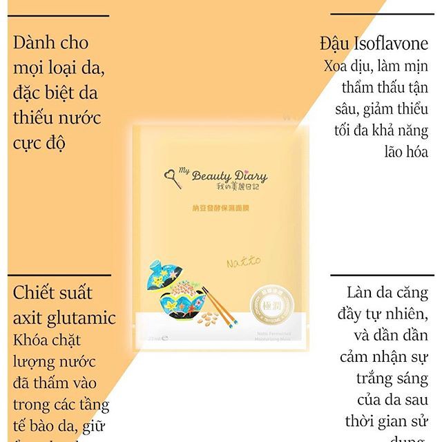 Mặt Nạ My Beauty Diary Đậu Natto ( 8 miếng/hộp )
