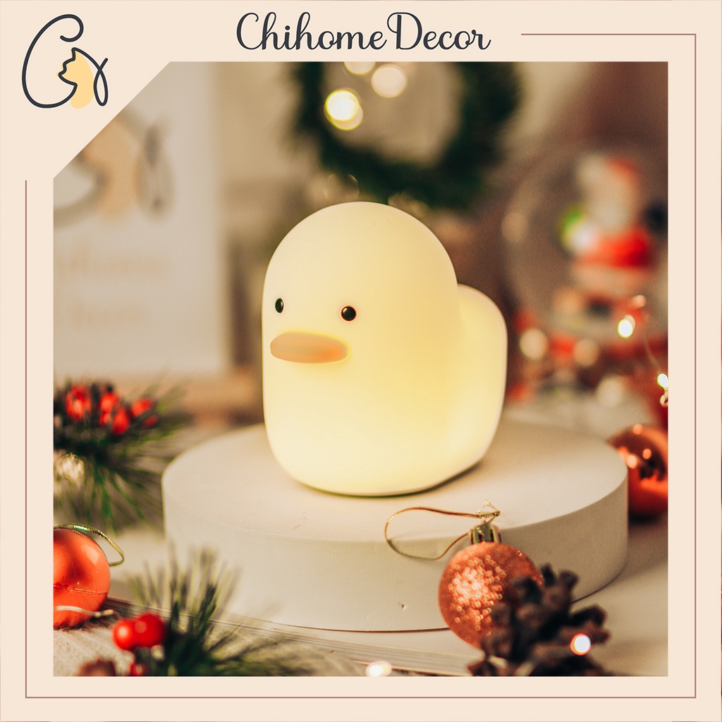 Đèn Ngủ Hình Vịt Con Để Bàn - Hai Mức Sáng - Hẹn Giờ Tắt Đèn - Chihome Decor