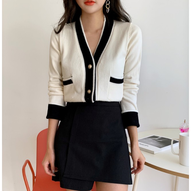 Áo Khoác Cardigan Dệt Kim Phối Túi Phong Cách Hàn Quốc Xinh Xắn Cho Nữ | BigBuy360 - bigbuy360.vn