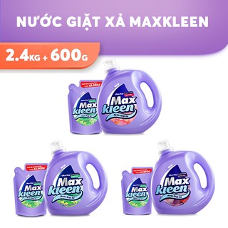 Combo chai nước giặt xả 2.4kg + túi nước giặt xả sớm mai 600g maxkleen