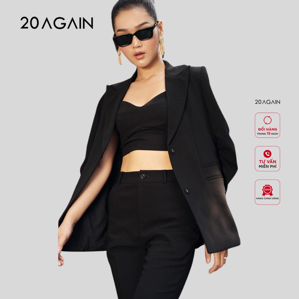 Áo vest dài rút 20Sexy by 20AGAIN nhún tay chất vải tuyết mưa mềm mại siêu bền VDA1215