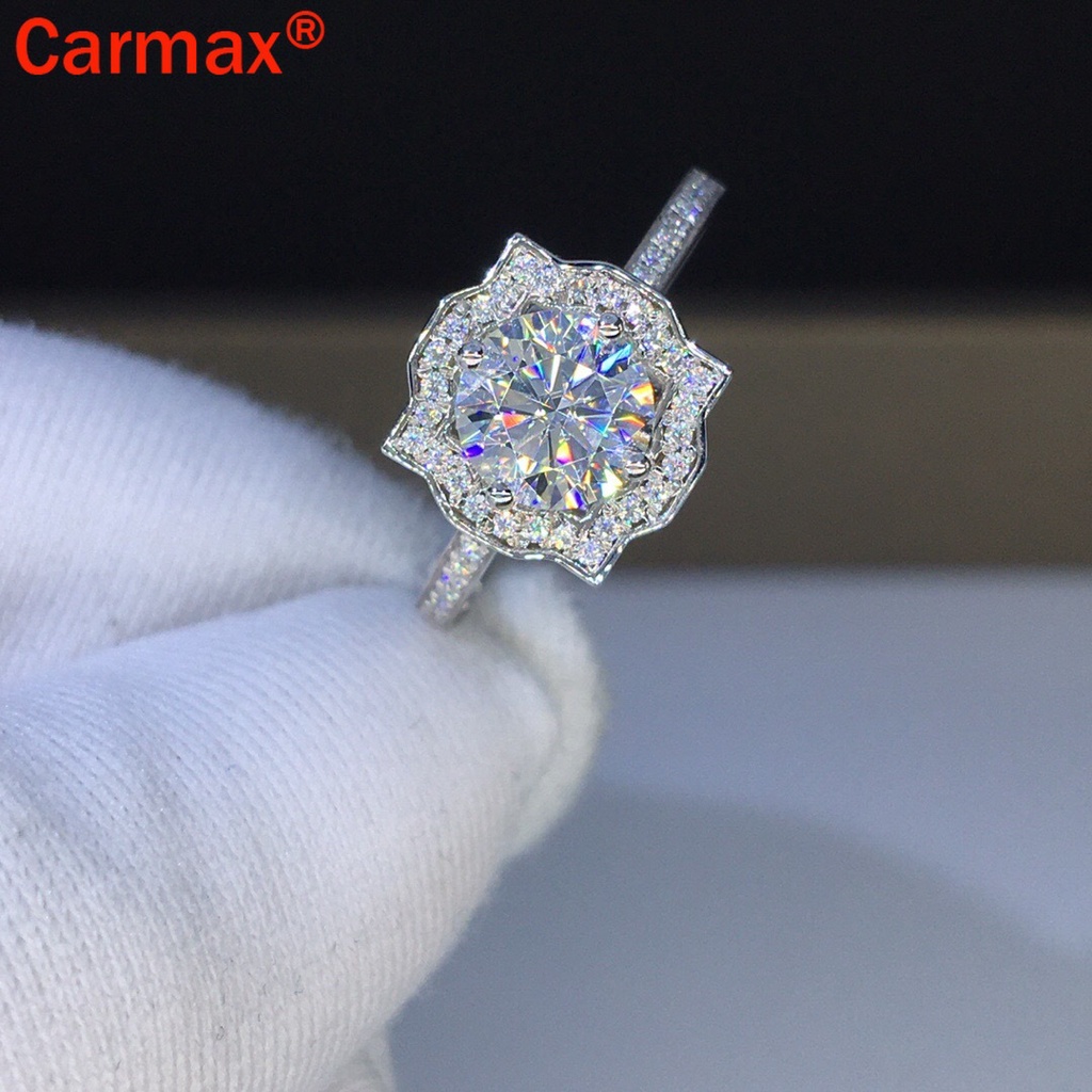 Nhẫn Hở Họa Tiết Moissanite Thời Trang Cho Nữ