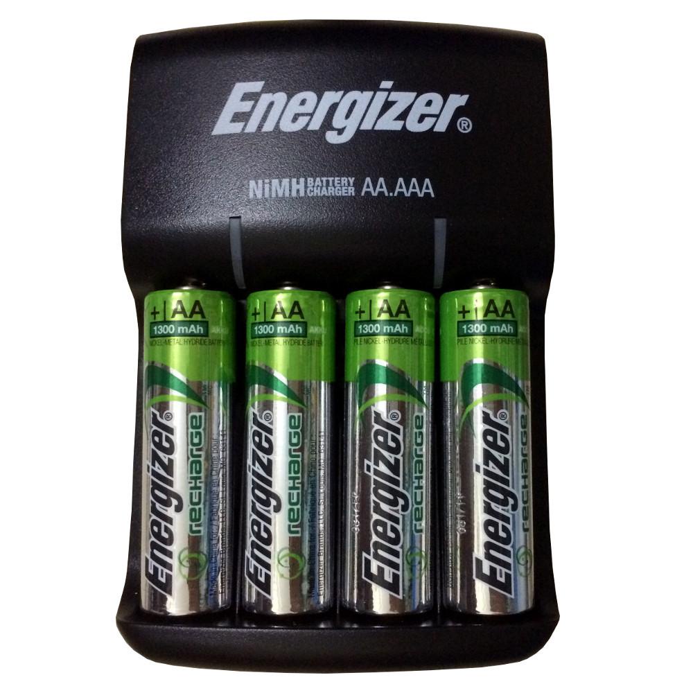 Máy Sạc Pin AA- AAA ENERGIZER CHVC5 kèm 4 viên pin sạc AA 1.2V 1300 mAh - cấp nguồn sạc bằng USB 5V