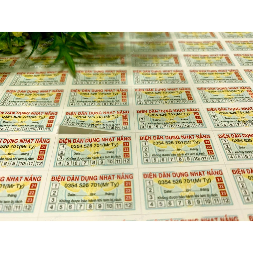 In tem bảo hành, tem vỡ dai, vỡ giòn, tem niêm phong theo yêu cầu