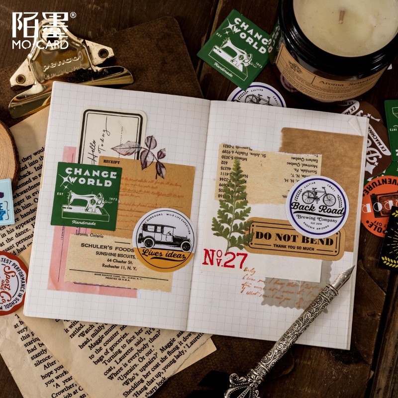 Bộ sticker/ Hình dán Hình Logo Tiếng Anh (45 Hình)