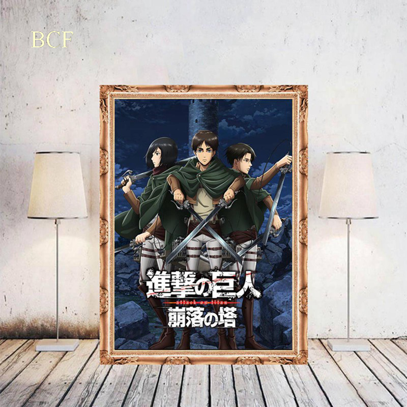 Tranh Vải Treo Tường Trang Trí In Hình Anime Attack On Titan