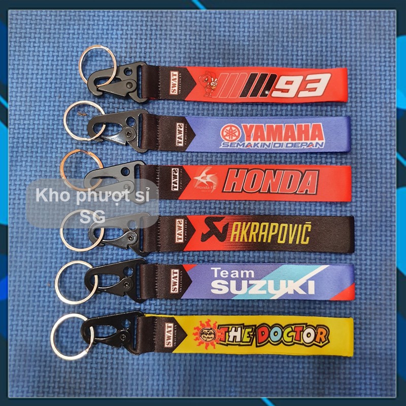 Dây móc khoá dây đua xe F1 logo SUZUKI khoá kim loại -  satin