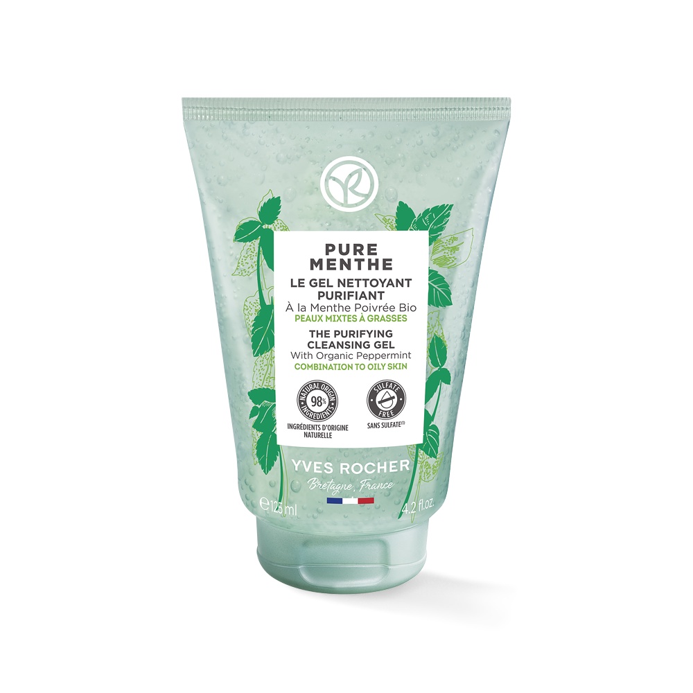 [New 2021] Yves Rocher Pure Menthe Gel Rửa Mặt Cho Da Hỗn Hợp, Dầu- Sebo Vegetal