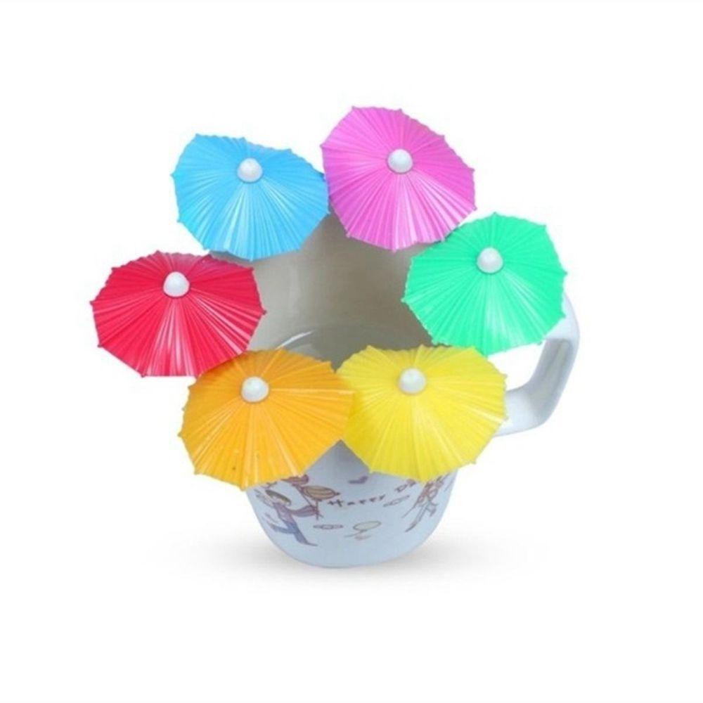 Set 6 Thẻ Đánh Dấu Bằng Silicone Hình Cây Dù Trang Trí Ly Rượu